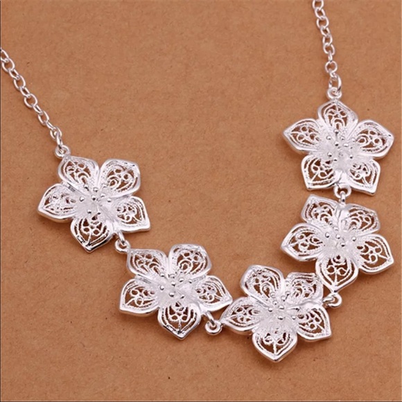Floral Sterling Silver Necklace - Picture 2 of 2